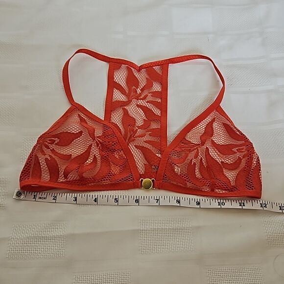 Free People Women's Lace Bralette Racer Back Bra Henna Red Small - Picture 9 of 16